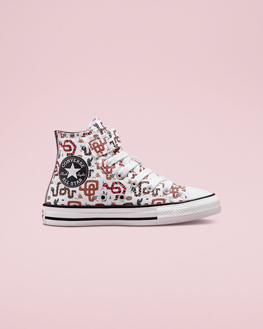 Zapatillas Altas Converse Chuck Taylor All Star Easy-On Snake Niño Blancas Gris Rojas | PE 2WL50E